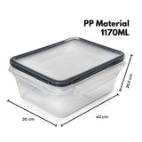 GOMINIMO 10 Pack Rectangular Airtight Food Storage Container Set (Transparent and Black) GO-STO-104-ZG