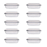 GOMINIMO 10 Pack Rectangular Airtight Food Storage Container Set (Transparent and Black) GO-STO-104-ZG