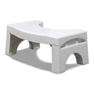 GOMINIMO Foldable Toilet Step Stool with Non-Slip Base (White) GO-TSL-100-HX