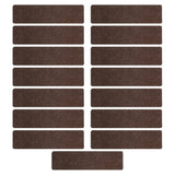 GOMINIMO Set of 15 Non Slip Carpet Stair Tread 20.3 x76cm (Brown) GO-CST-101-LD