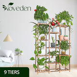 NOVEDEN Wood Plant Stands 3 tier 9 Potted Ladder (Wood) NE-WPS-100-YT