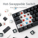 Royal Kludge RK61 Tri Mode RGB Hot Swappable Mechanical Keyboard Black (Red Switch)