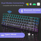 Royal Kludge RK71 RGB Dual Mode Hot Swappable Mechanical Keyboard Black (Red Switch)