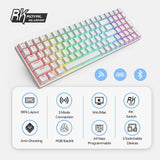 Royal Kludge RK100 Tri Mode Bluetooth RGB Hot Swappable Mechanical Keyboard White (Blue Switch)