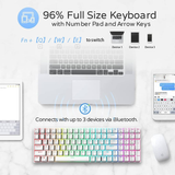 Royal Kludge RK100 Tri Mode Bluetooth RGB Hot Swappable Mechanical Keyboard White (Blue Switch)