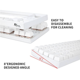 Royal Kludge RK871 (RK68 PLUS) Wired Tri Mode Bluetooth RGB Hot Swappable Mechanical Keyboard White (Brown Switch)