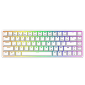 Royal Kludge RK837 (RKG68) Wired Tri Mode Bluetooth RGB Hot Swappable Mechanical Keyboard White (Brown Switch)