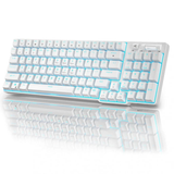 Royal Kludge RK96 Wired Tri Mode Bluetooth RGB Hot Swappable Mechanical Keyboard White (Red Switch)