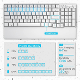 Royal Kludge RK96 Wired Tri Mode Bluetooth RGB Hot Swappable Mechanical Keyboard White (Red Switch)