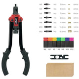 RYNOMATE 157PCS Heavy Duty Nut Rivet Gun Riveting Kit Thread M3-12 RNM-RG-100-RT