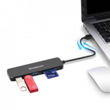 Simplecom CH365 SuperSpeed 3 Port USB 3.0 Hub with SD MicroSD Card Reader