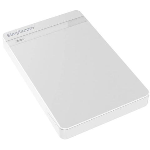 Simplecom SE203-WH Tool Free 2.5" SATA HDD SSD to USB 3.0 Hard Drive Enclosure White