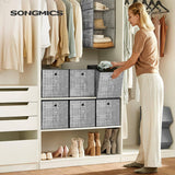 SONGMICS Storage Boxes 6 packs Non-Woven Fabric Grey RFB002G02V1