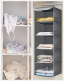 SONGMICS Hanging Wardrobe Storage Organiser Grey RYCH06G