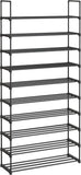 SONGMICS 10 Tier Metal Shoe Rack for 50 Pairs of Shoes Black LSA10BKV1