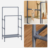 SONGMICS Metal Clothes Rack with 2 Rails Grey RDR001G02