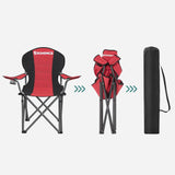 SONGMICS Folding Camping Chair with Bottle Holder Red and Black GCB06BK