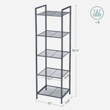 SONGMICS Bathroom Shelf 5-Tier Storage Rack with Adjustable Shelf Black BSC35BK