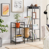 SONGMICS Bathroom Shelf 5-Tier Storage Rack with Adjustable Shelf Black BSC35BK