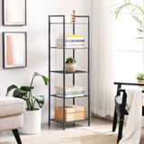 SONGMICS Bathroom Shelf 5-Tier Storage Rack with Adjustable Shelf Black BSC35BK