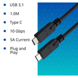 VCOM USB 3.1V C/M to C/M Cable with IC - 1m - CU420