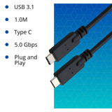 VCOM USB 3.1V C/M to C/M Cable - 1m - CU400