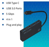 VCOM USB 3.0 Type C Hub - DH302C