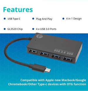 VCOM USB 3.0 Type C Hub - DH302C