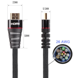 VCOM 1.8m Nylon Braided HDMI to HDMI 2.0 Cable CG526-B-1.8