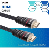 VCOM 5m Nylon Braided HDMI to HDMI 2.0 Cable CG526-B-5.0