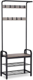 VASAGLE Coat Rack Stand Greige and Black HSR40MB