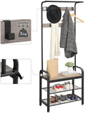 VASAGLE Coat Rack Stand Greige and Black HSR40MB