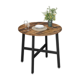 VASAGLE Small Round Kitchen Dining Table Industrial Design Vintage Brown and Black