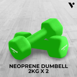 Verpeak Neoprene Dumbbell 2kg x 2 Green VP-DB-135-AC