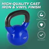 Verpeak Vinyl Kettlebell 16kg Blue VP-KB-128-AC