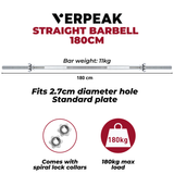 Verpeak Standard Barbell 180CM Straight VP-BB-112-AC