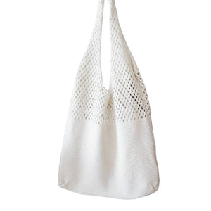 Boho Retro Shopping Bag-White