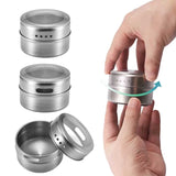 150g Magnetic Spice Jar Stainless Steel Tins - Herb Seasoning Storage Container