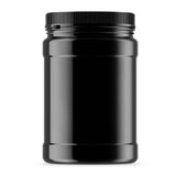 10x 2.5L Wide Mouth Plastic Jars and Lids Black - Empty Protein and Powder Tubs