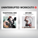 Powertrain Air Resistance Fan Exercise Bike for Cardio - Red