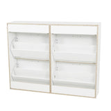 Sarantino 24 Pairs Shoe Cabinet Rack Storage Cupboard Organiser Shelf White Drawers Chest