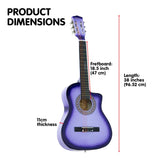 Karrera 38in Cutaway Acoustic Guitar with guitar bag - Purple Burst