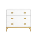 Sarantino Amara Chest Of Drawers Tallboy Dresser - White/gold