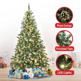 Christabelle 2m Pre Lit LED Christmas Tree Decor with Pine Cones Xmas Decorations