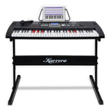 Karrera 61 Keys Electronic LED Keyboard Piano with Stand - Black