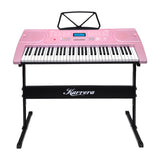 Karrera 61 Keys Electronic Keyboard Piano Music with Stand - Pink