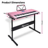 Karrera 61 Keys Electronic LED Piano Keyboard with Stand - Pink