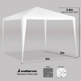 Wallaroo 3x3m Outdoor Party Wedding Event Gazebo Tent - White