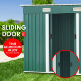 Wallaroo Garden Shed Flat 4ft x 6ft Outdoor Storage Shelter - Green