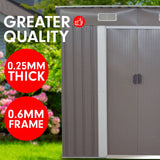 Wallaroo 4ft x 8ft Garden Shed Flat Roof Outdoor Storage - Grey